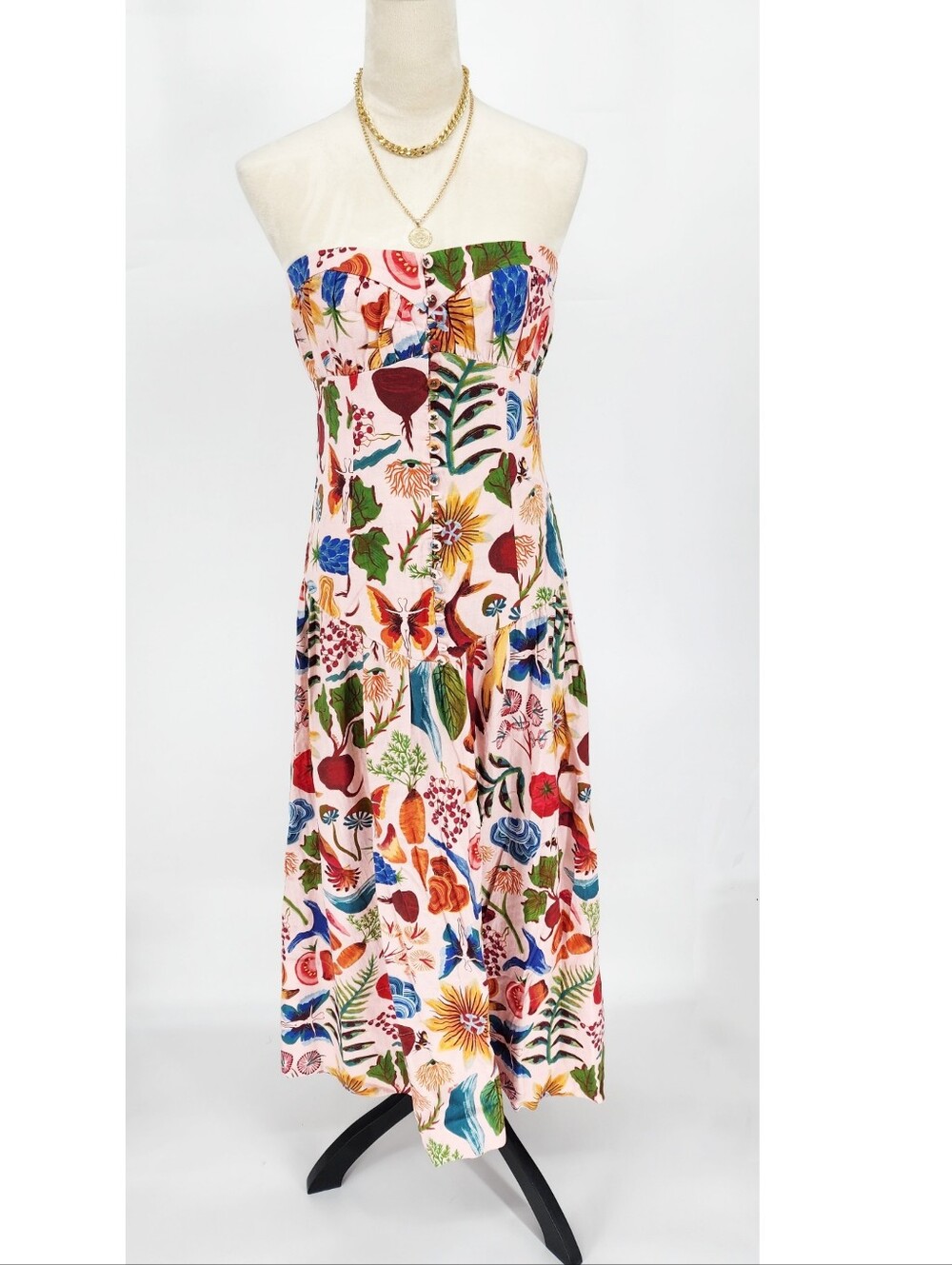 Farm Rio Bright Farm Strapless Linen DressFarm Rio - Picture 2 of 8
